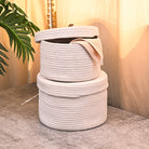 Versatile jute storage basket for home organization


