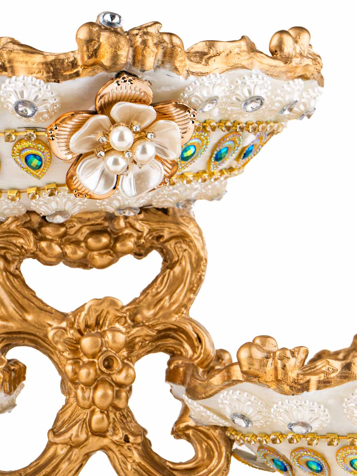 Victorian 2-Tiered Resin Fruit Basket product close-up


