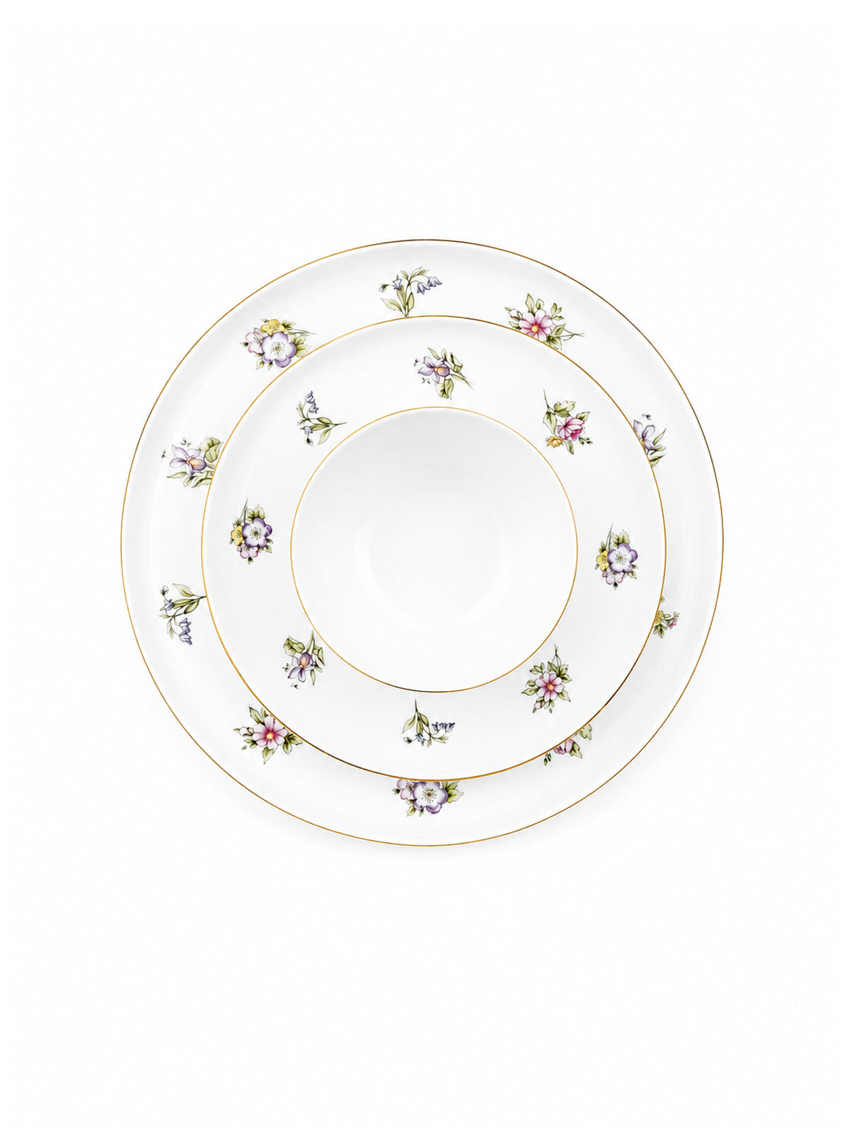 Victorian Ode 27-piece porcelain dinner set with 24K gold detailing

