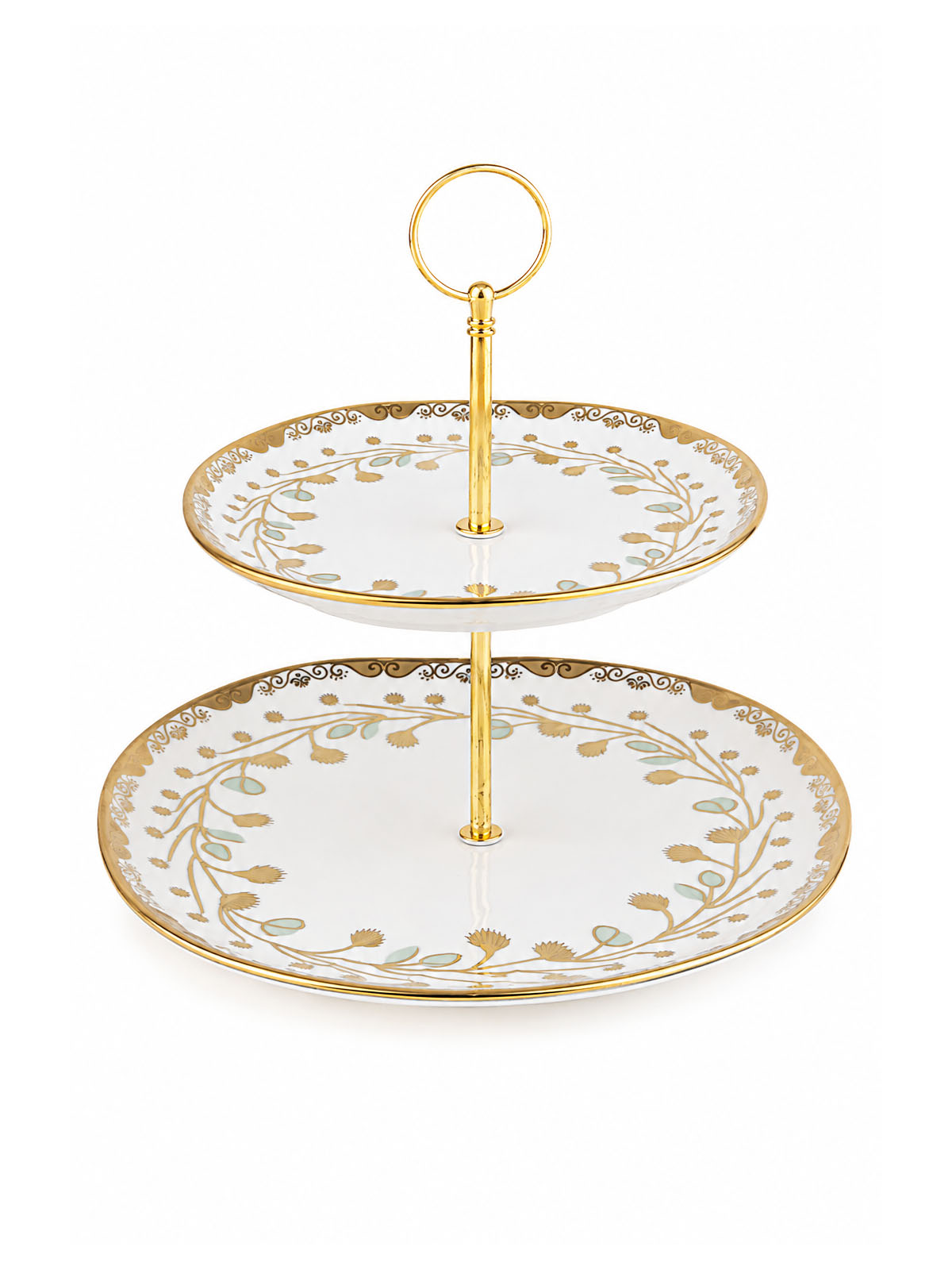 Vine & Gold real gold 2-tier serving stand

