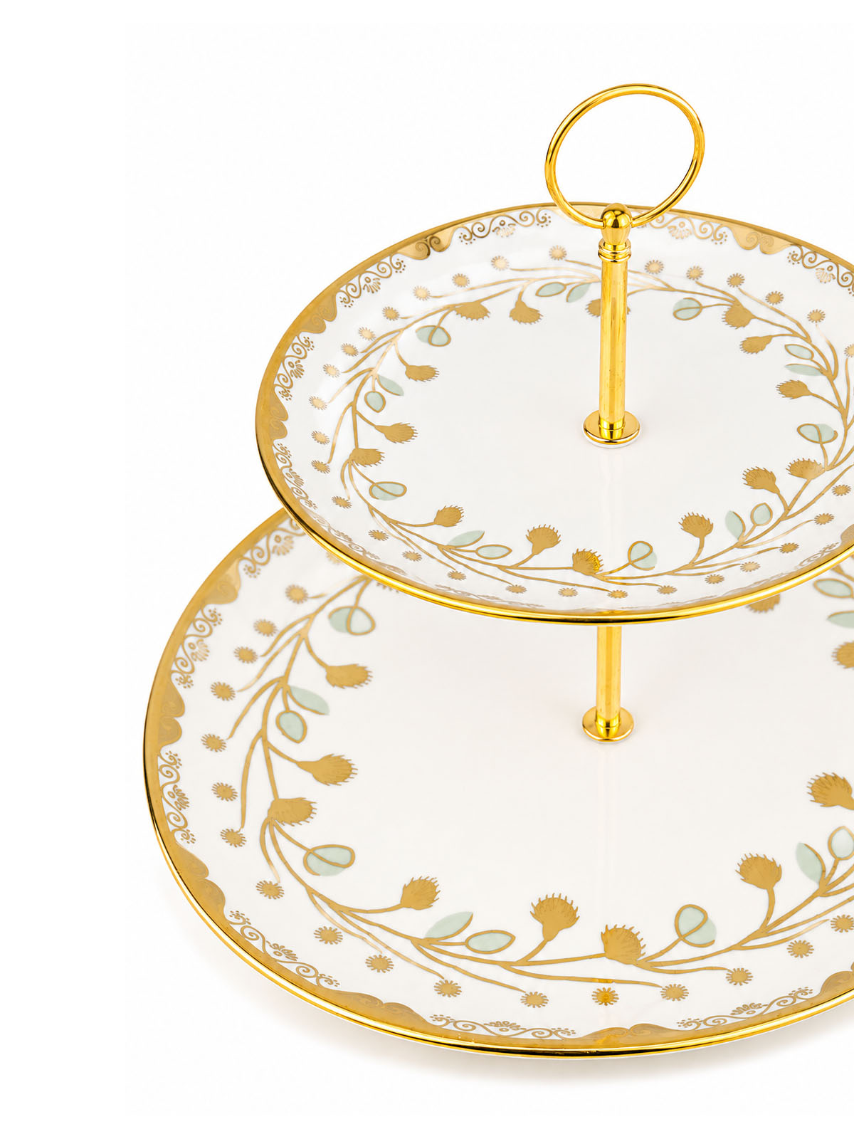 Vine & Gold gold 2-tier dessert serving stand

