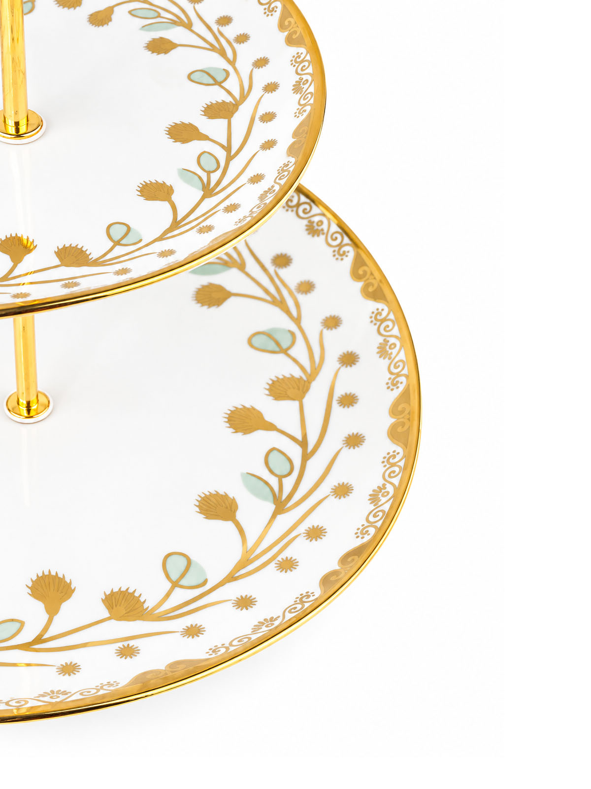 Vine & Gold decorative real gold serving stand

