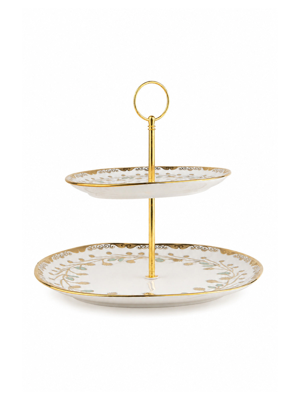 Premium Vine & Gold 2-tier serving stand

