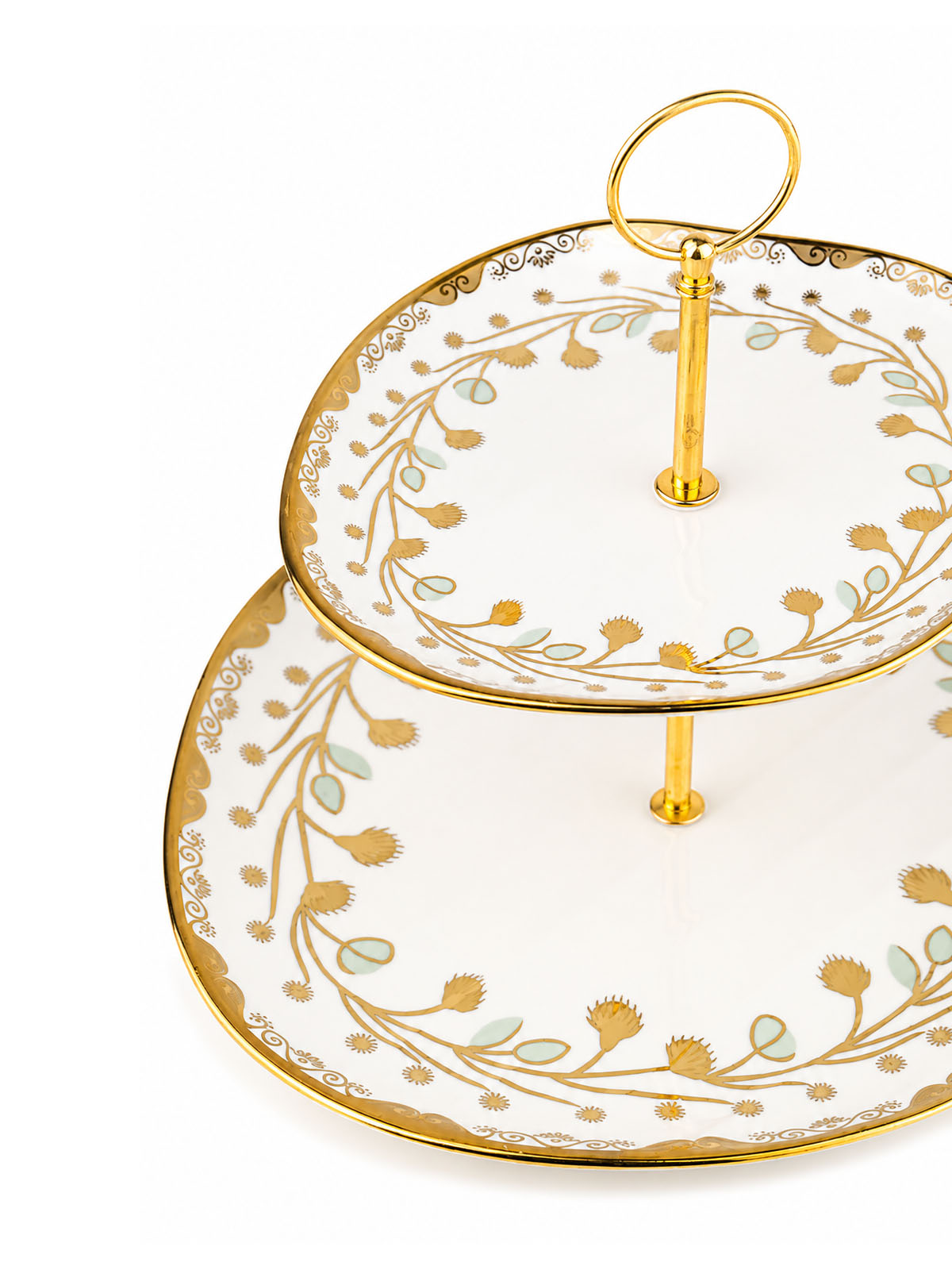 Vine & Gold luxury gold serving stand for dining


