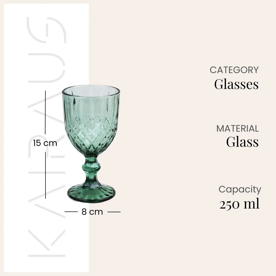 Clear vintage glass featuring diamond detailing


