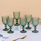 Vintage clear glass with intricate diamond detailing

