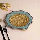 Vintage green ceramic serving platter


