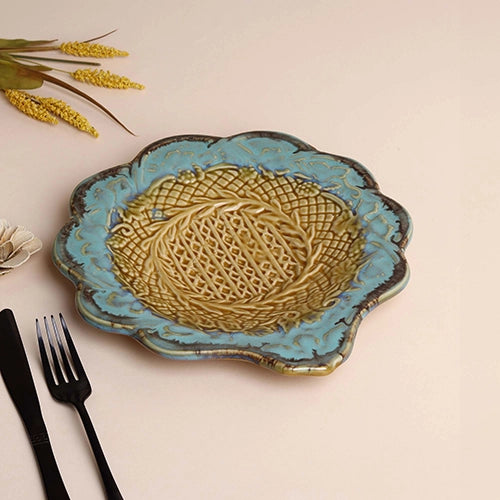 Vintage green ceramic serving platter

