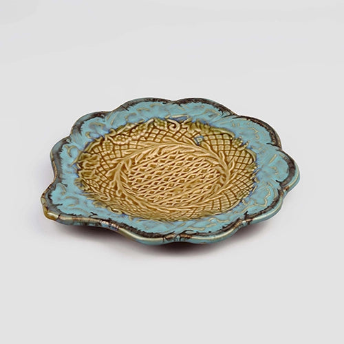 Elegant vintage green serving platter

