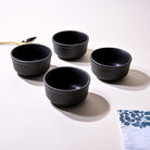 Volcano Black ceramic bowl set of 4

