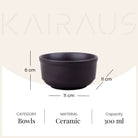 Four-piece black ceramic bowl set

