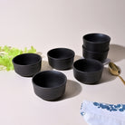 Volcano Black ceramic bowl set of 6

