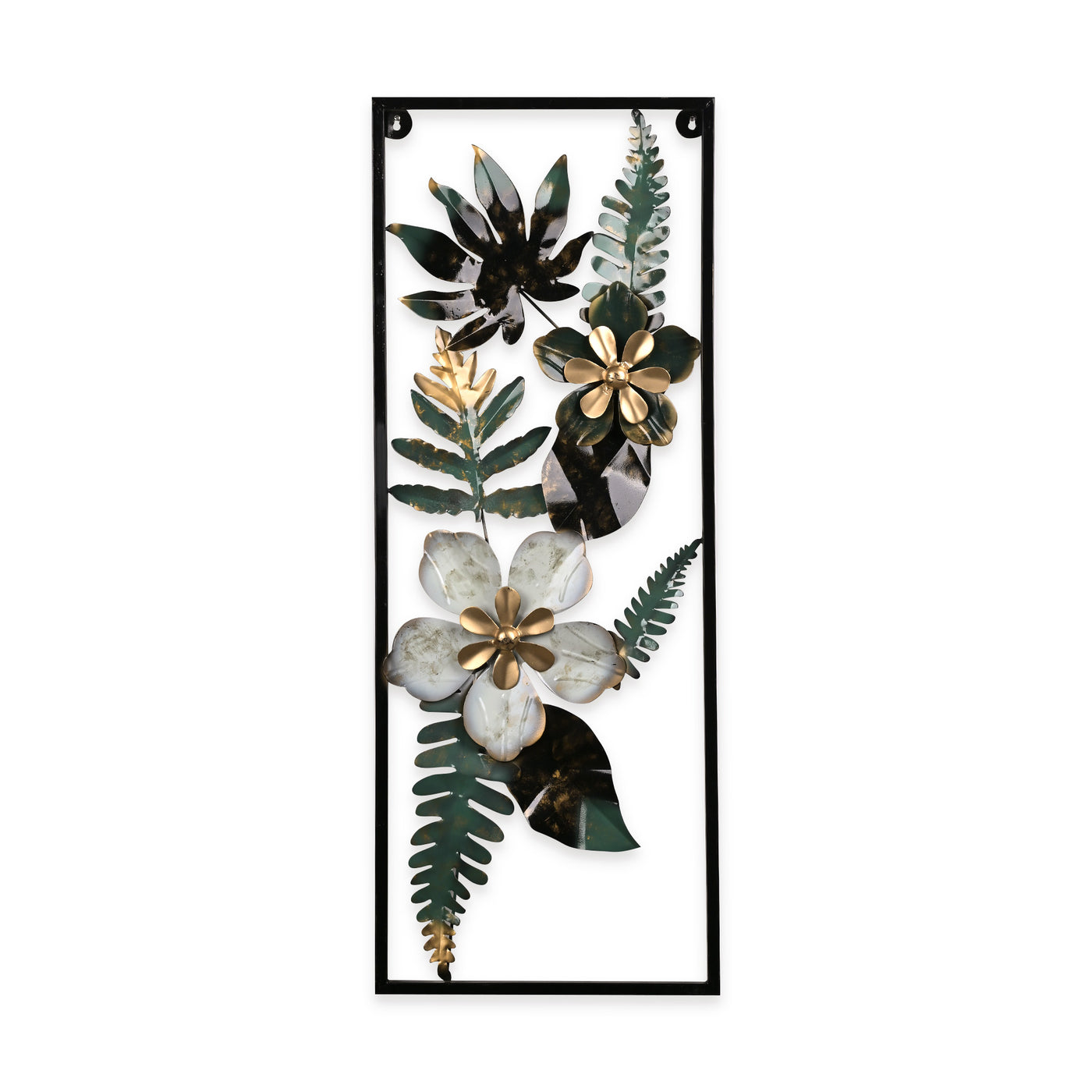 Whimsical Flower Leaf Metal Wall Art