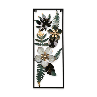 Whimsical Flower Leaf Metal Wall Art