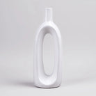 Elegant White Aura vase with a unique hollow shape

