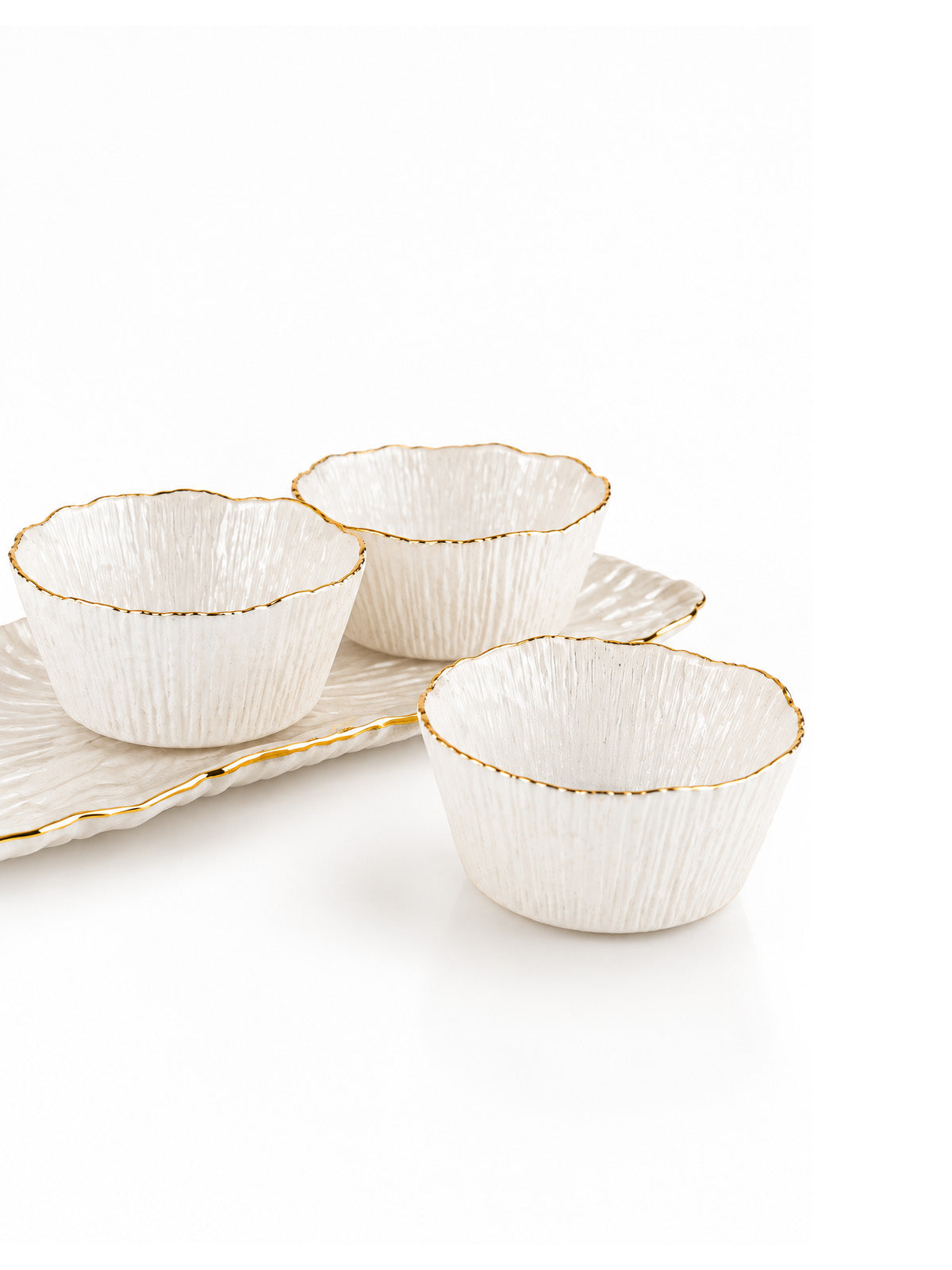 Real gold bowl and tray set

