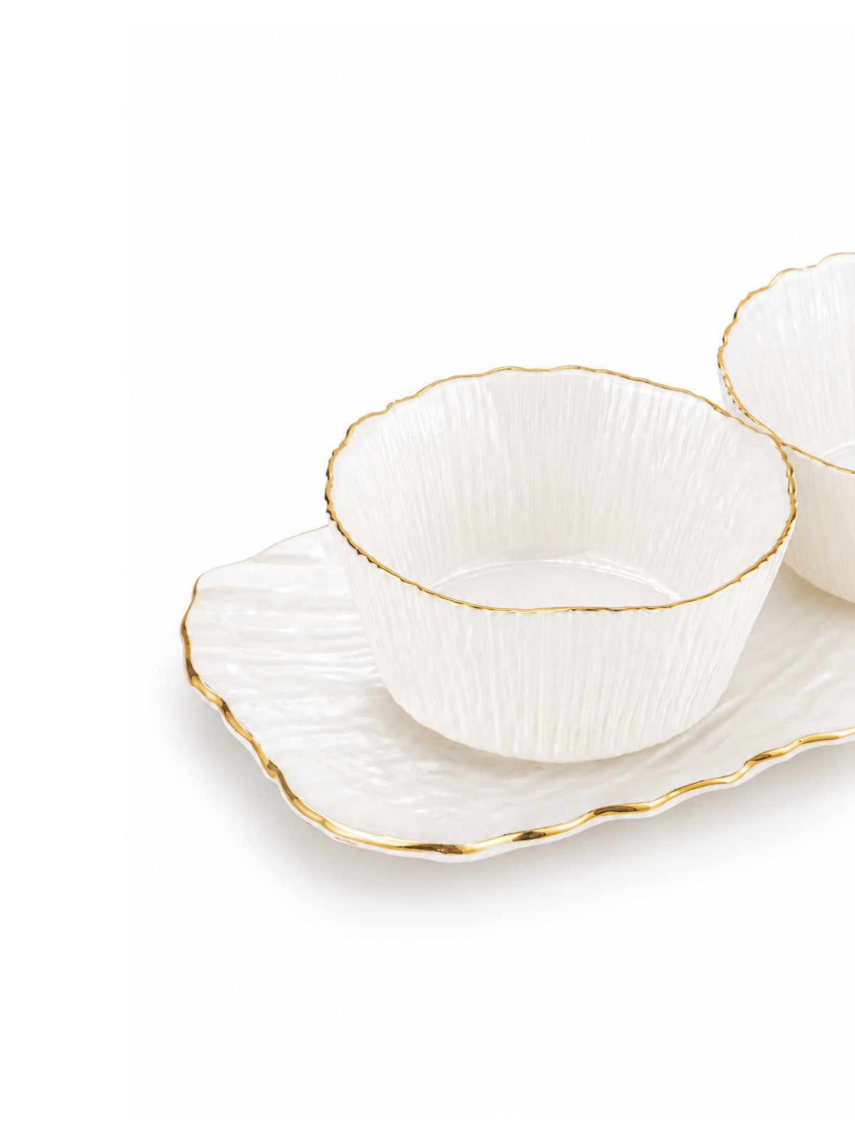 White Grace gold serving set

