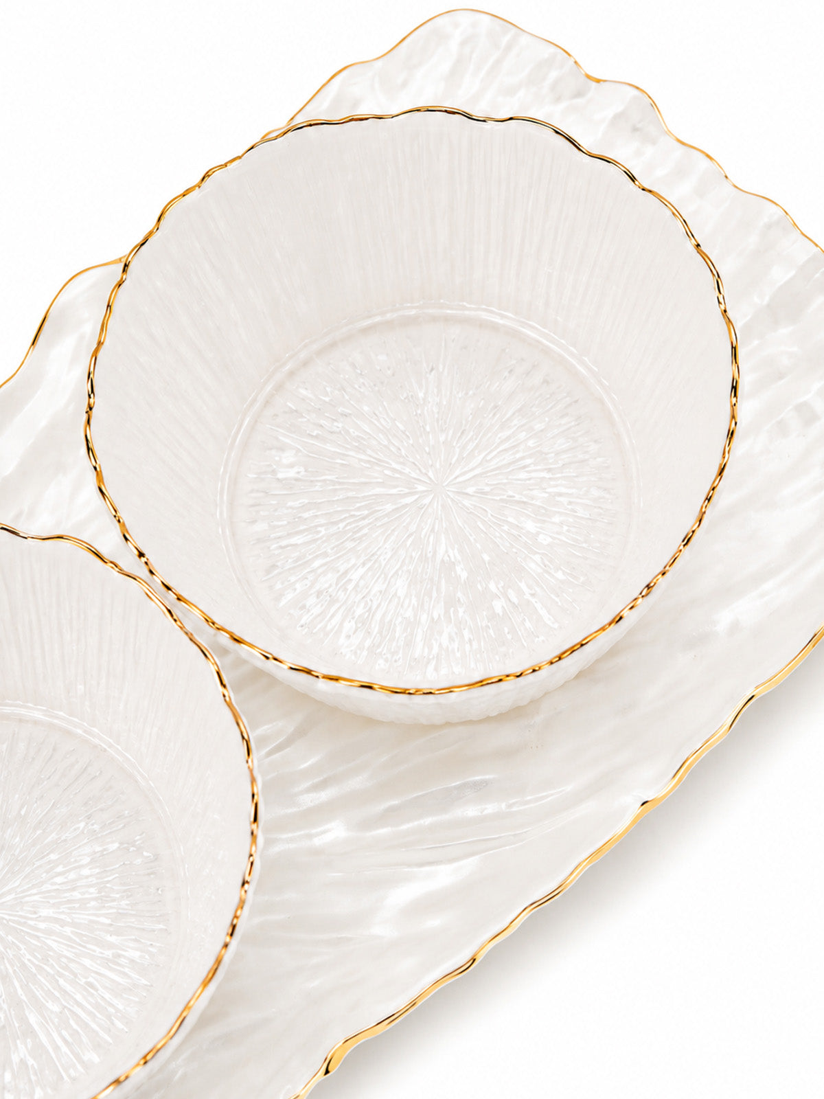 Real gold serving bowl and tray

