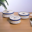 White and blue handpainted handi trio

