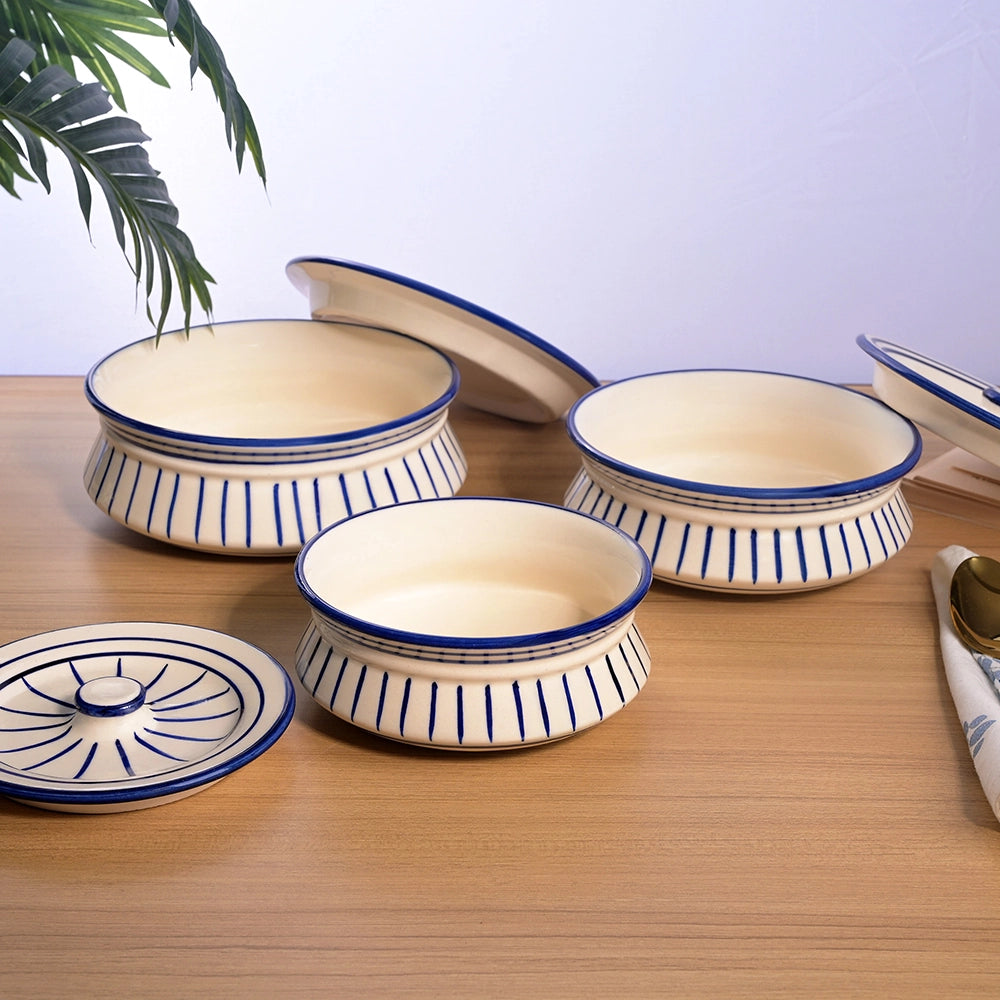 Traditional handpainted handi trio for dining


