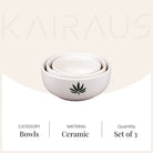 Three-piece white serving bowl set

