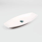 White leaf patterned serving platter for dining


