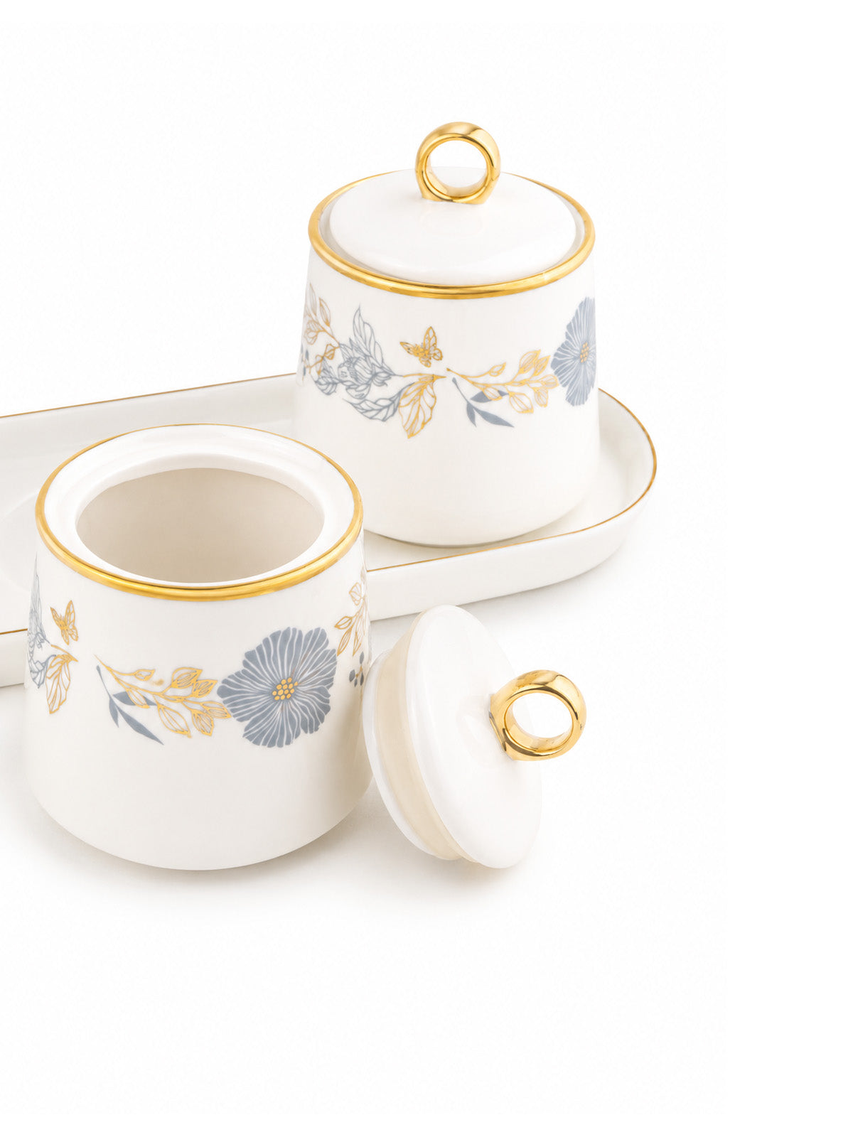 Elegant willow gold condiment set

