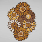 Handmade yellow and white floral doily