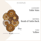 Decorative yellow white flower doily for dining table
