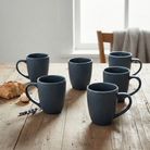 Aegean Blue Ceramic Coffee Mug Set of 6