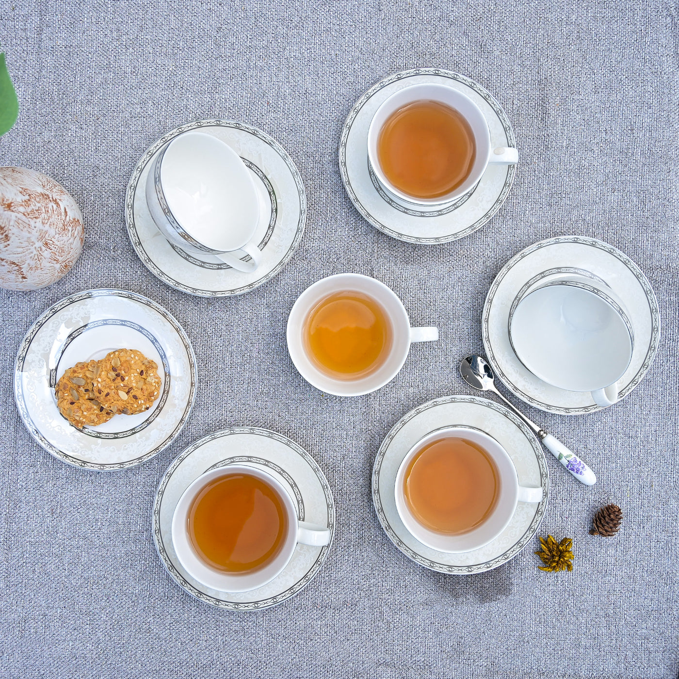 Auric: Ethereal Bone China Tea Cup Set of 6