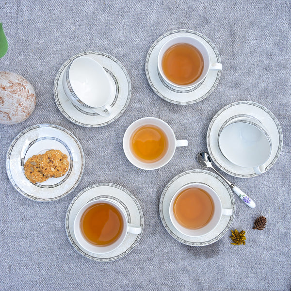 Auric: Ethereal Bone China Tea Cup Set of 6