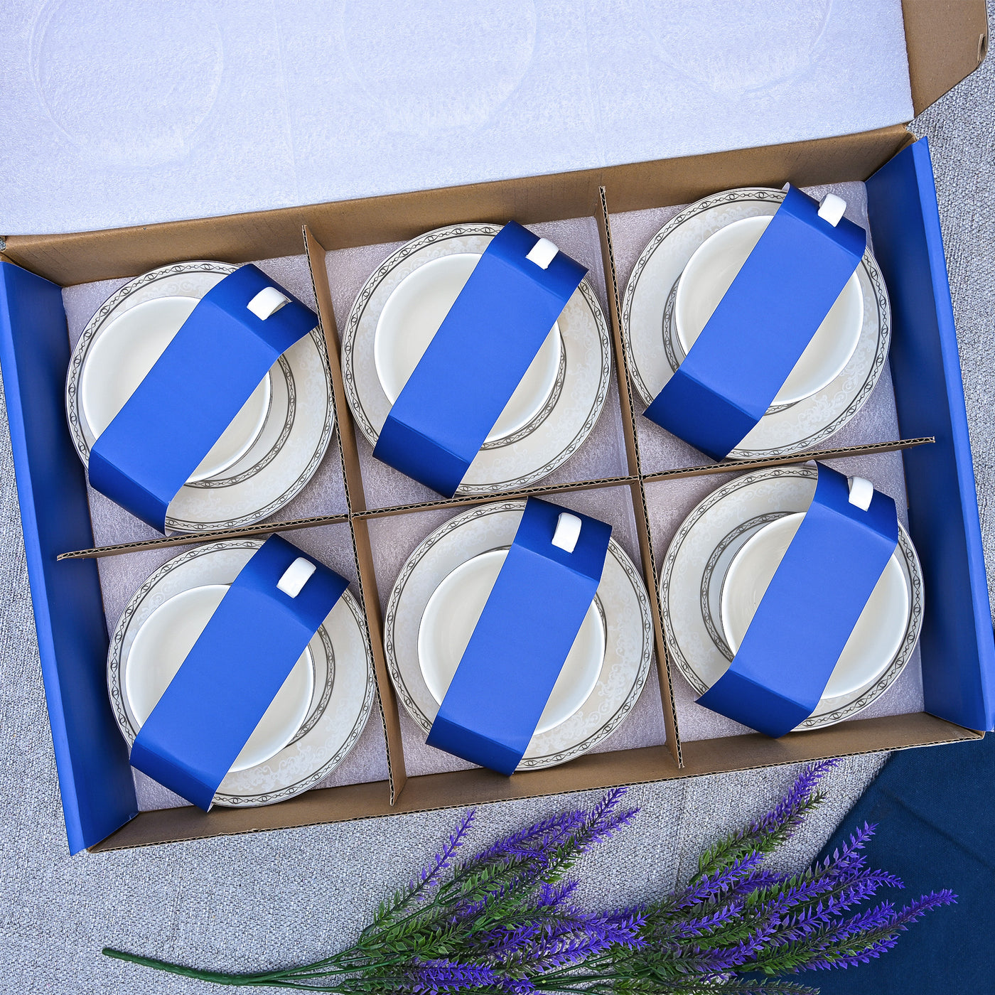 Auric: Ethereal Bone China Tea Cup Set of 6