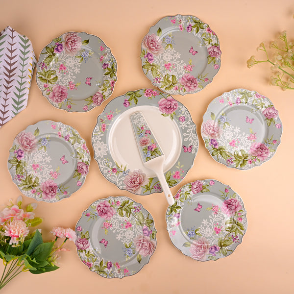 Azure Blossom 8 Pcs. Bone China Dinner Set