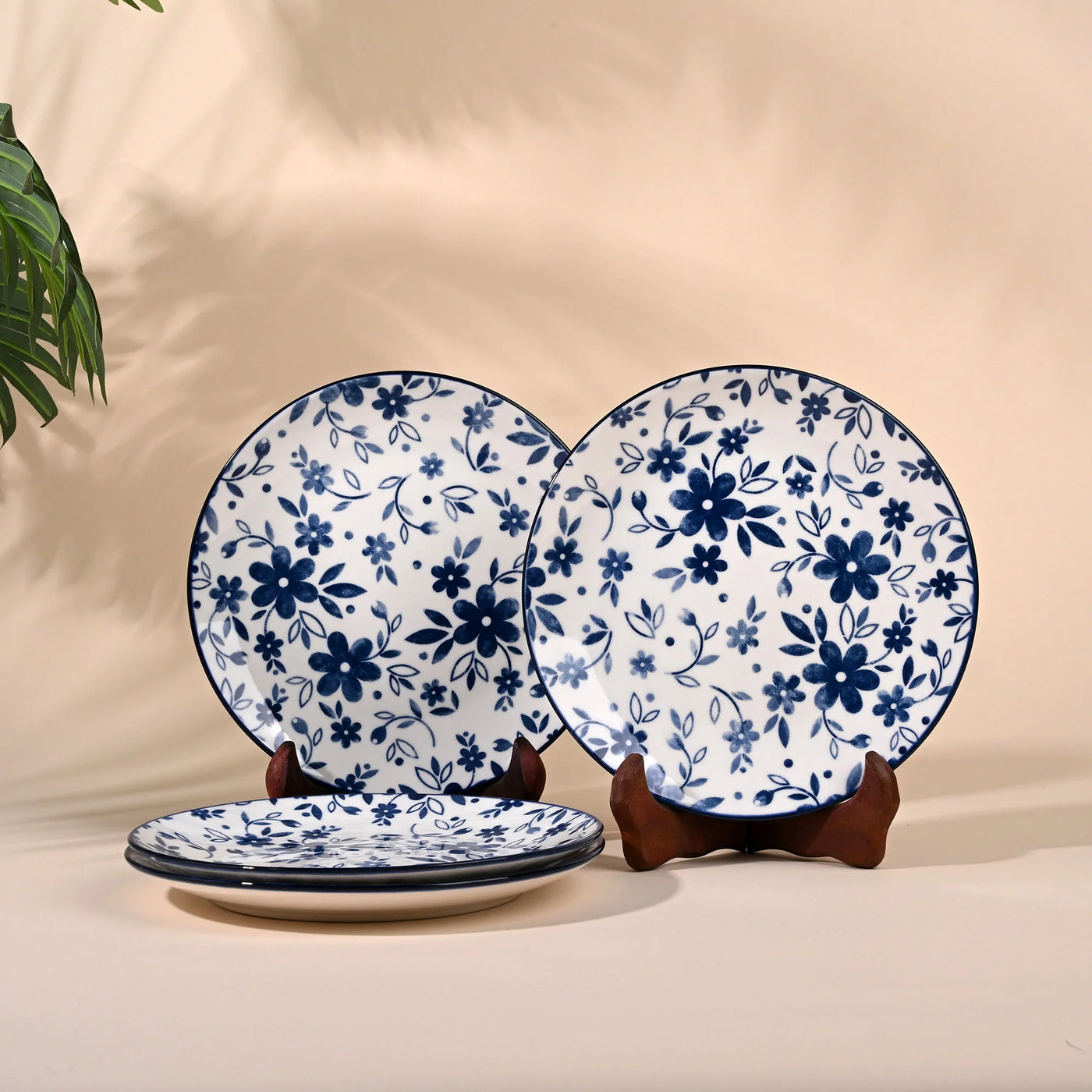 Bluebell: Porcelain Quarter Plates Set (7.8 Inches)