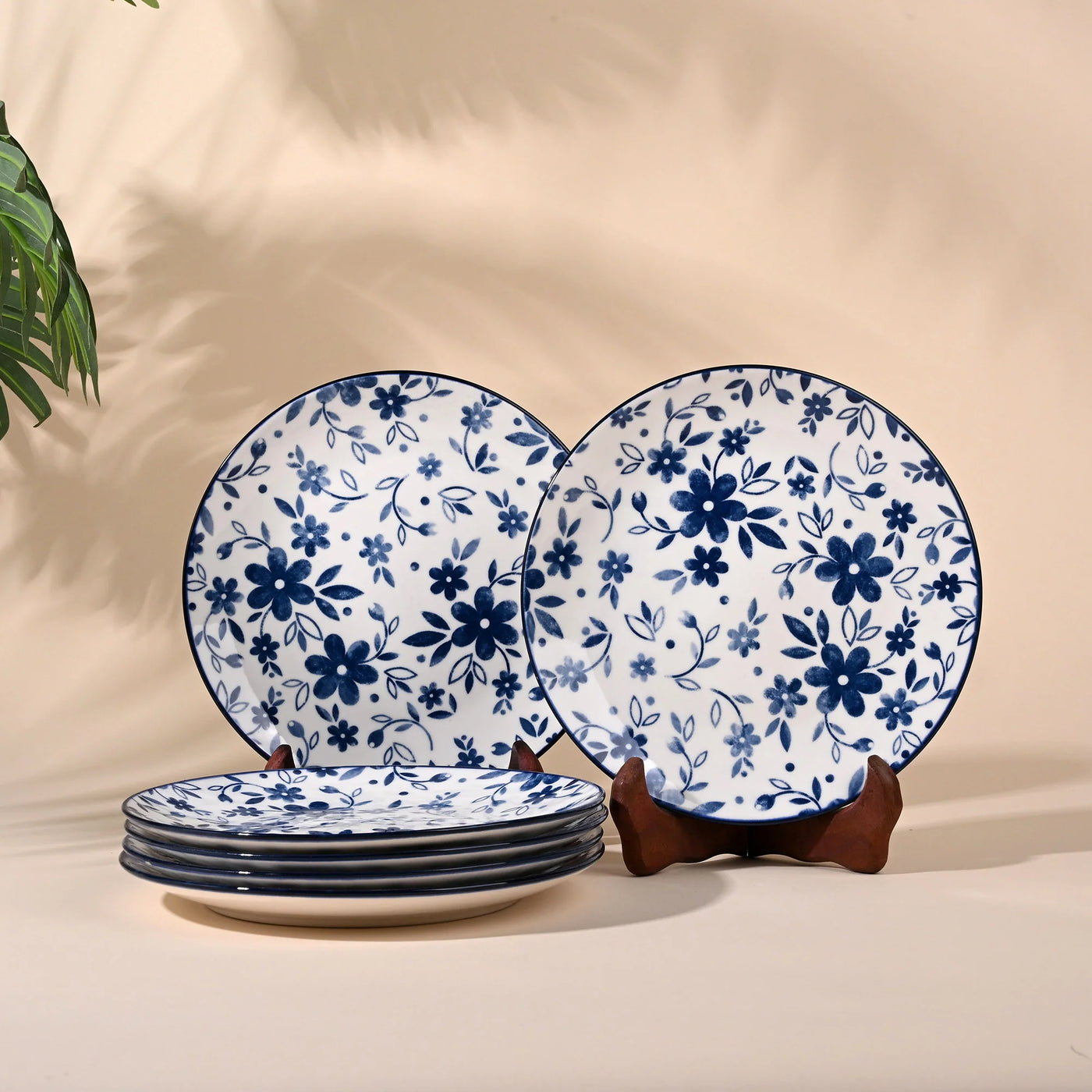 Bluebell: Porcelain Quarter Plates Set (7.8 Inches)