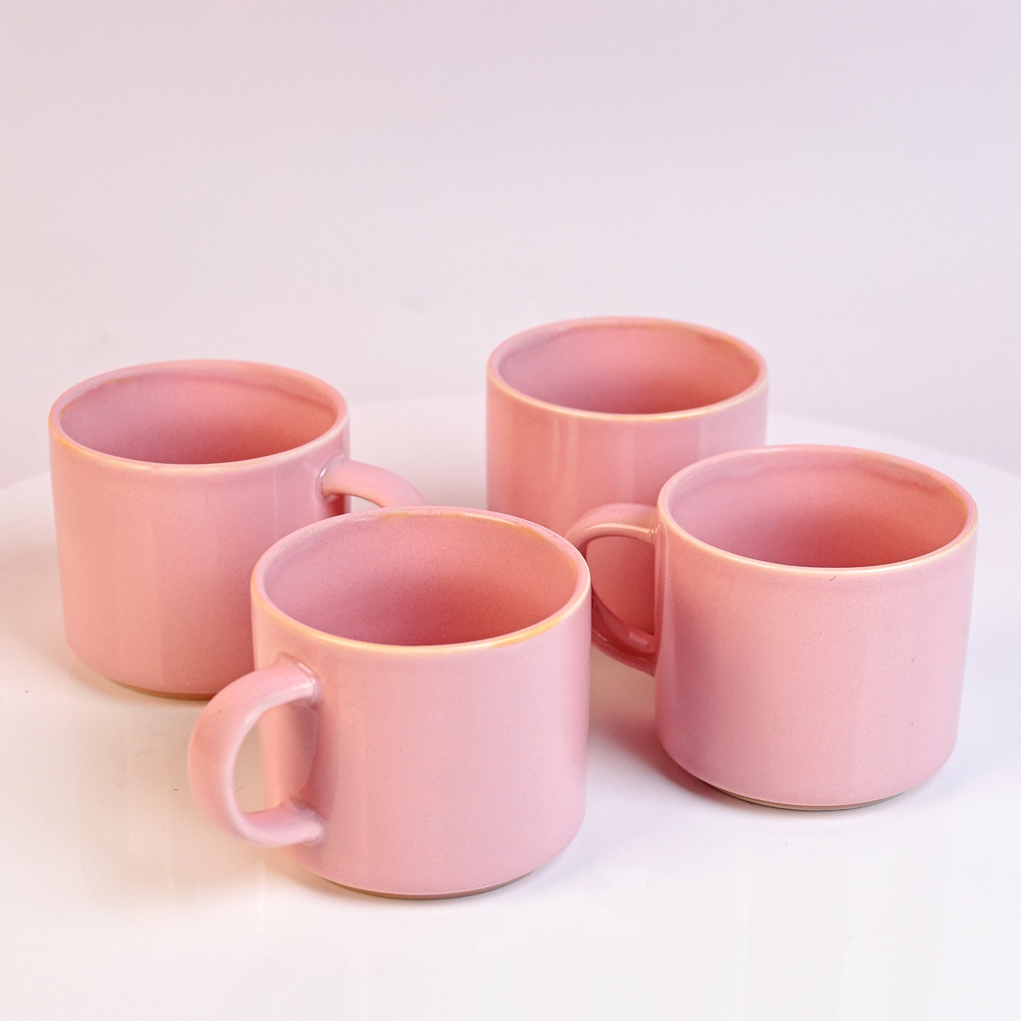 Candy Pink New Bone China Tea Cups Set of 4