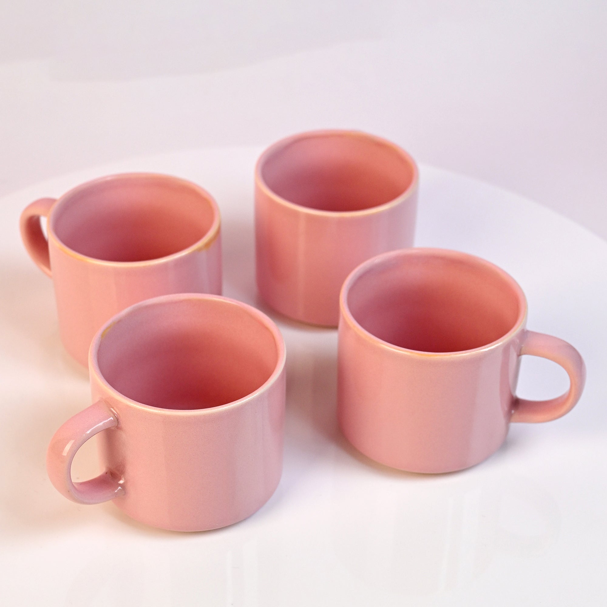 Candy Pink New Bone China Tea Cups Set of 4