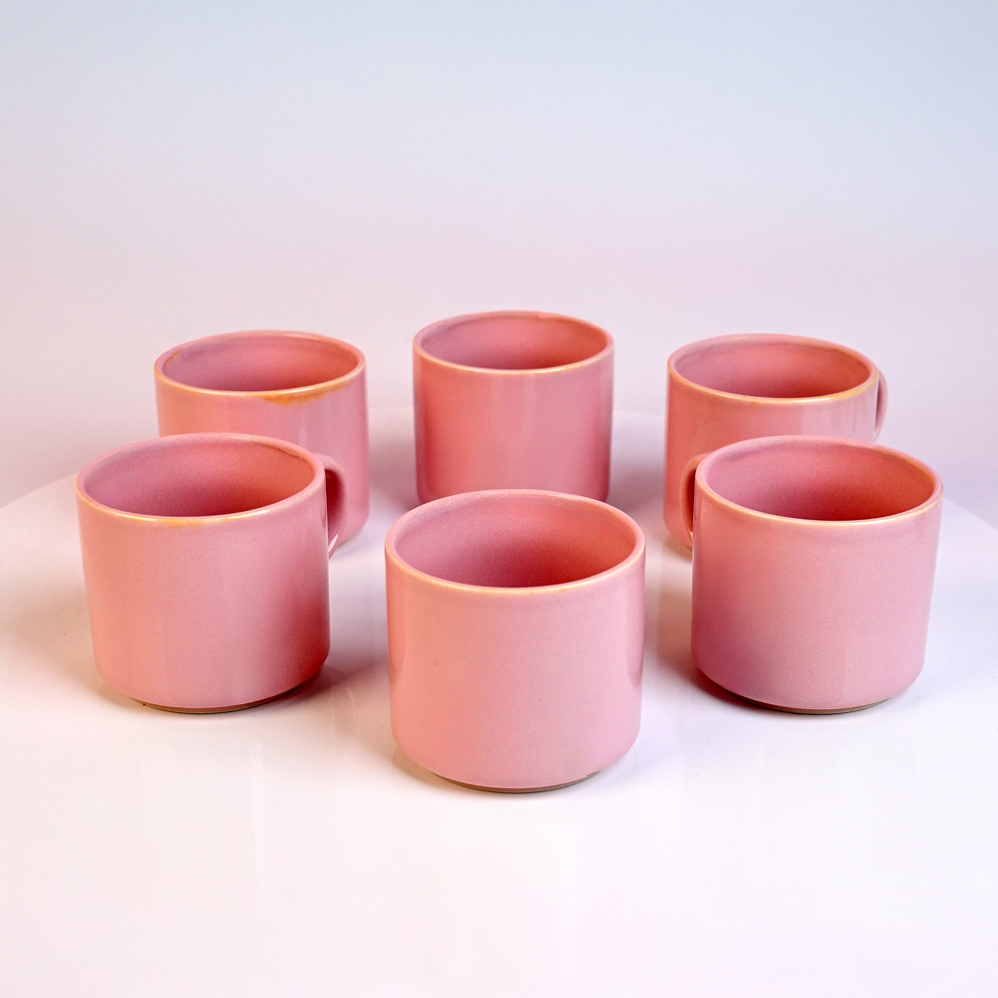 Candy Pink New Bone China Tea Cups Set of 6