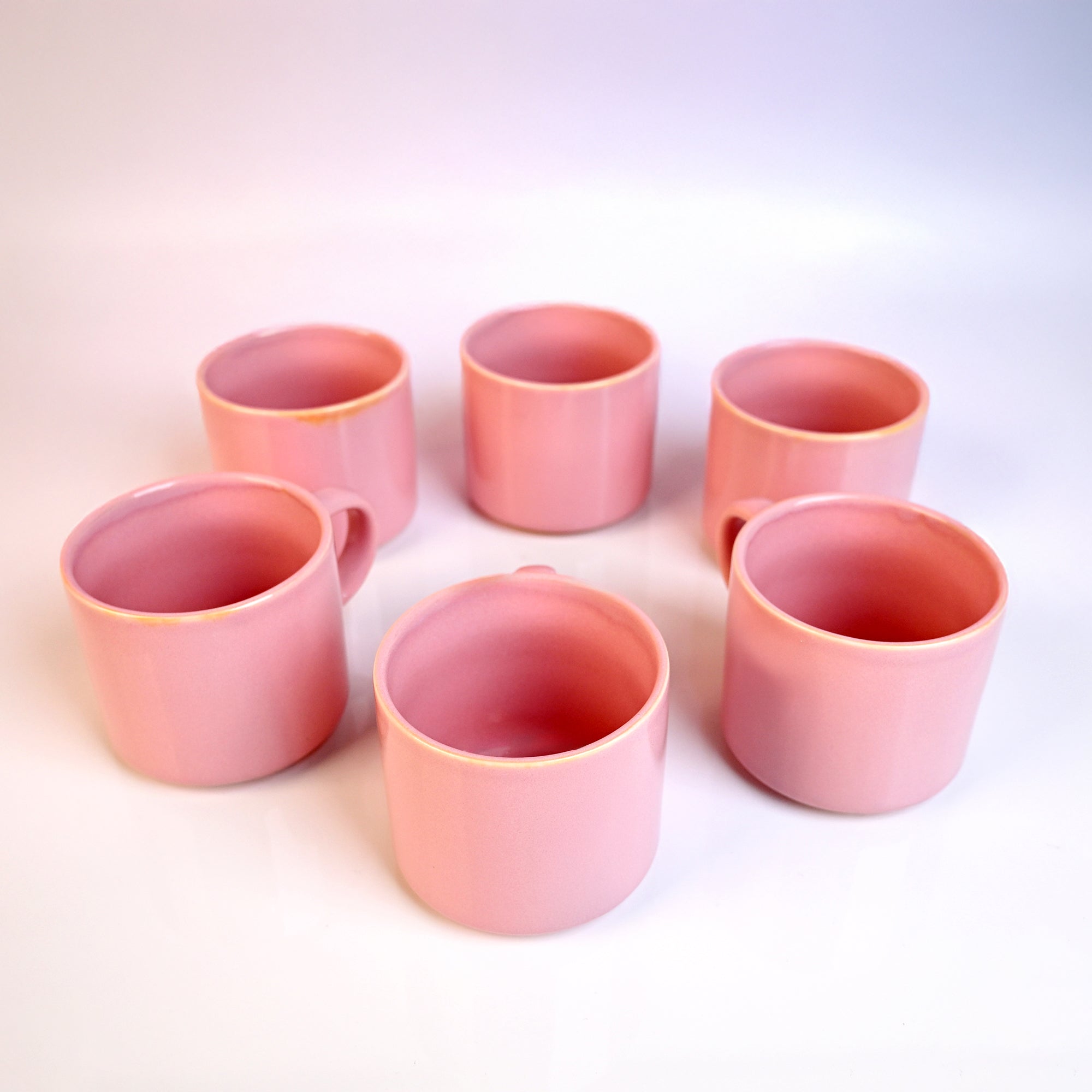 Candy Pink New Bone China Tea Cups Set of 6
