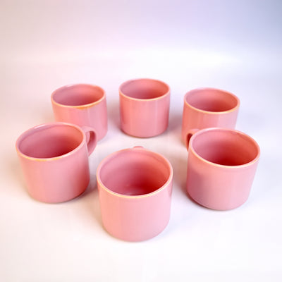 Candy Pink New Bone China Tea Cups Set of 6