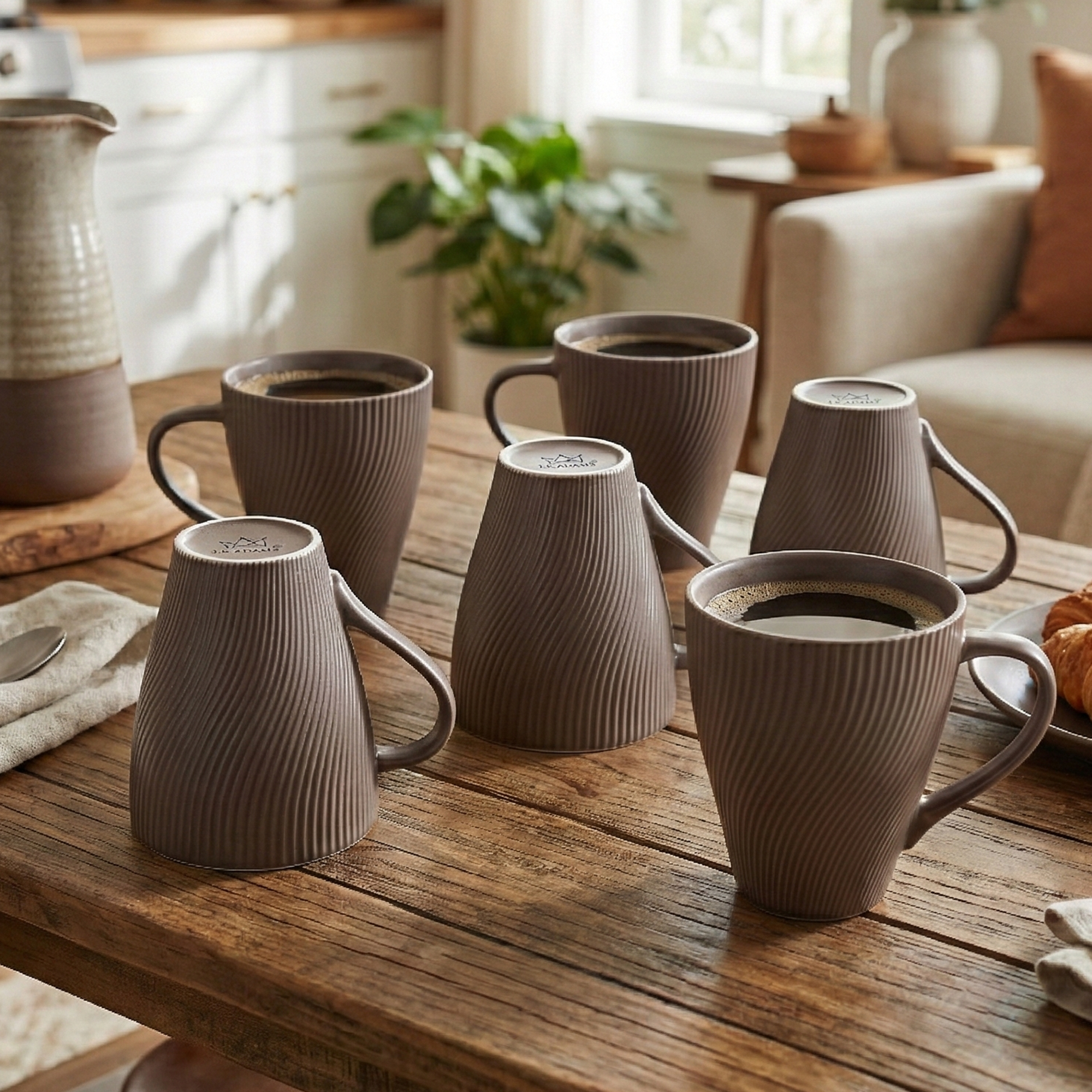 Cedar Unique New Bone China Coffee Mug Set of 6