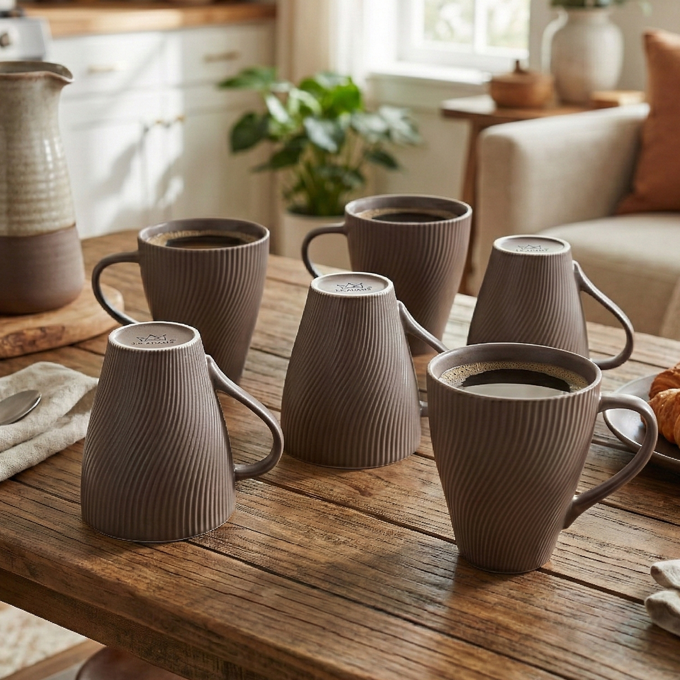 Cedar Unique New Bone China Coffee Mug Set of 6