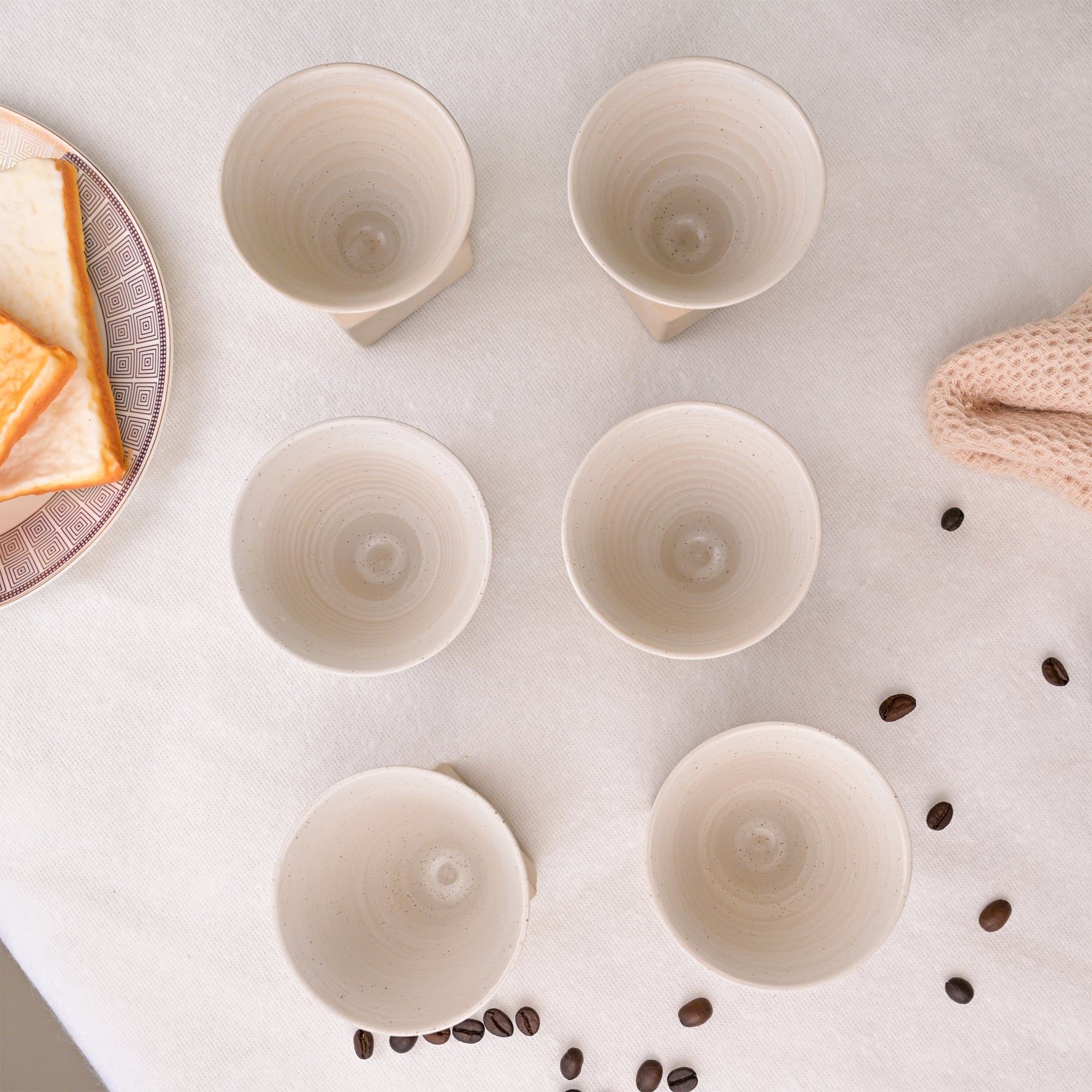 The Elements Conical Ceramic Coffee Mug Tea Cup Set of 6 view 3