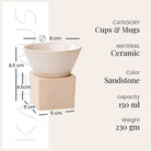 The Elements Conical Ceramic Coffee Mug Tea Cup infographic