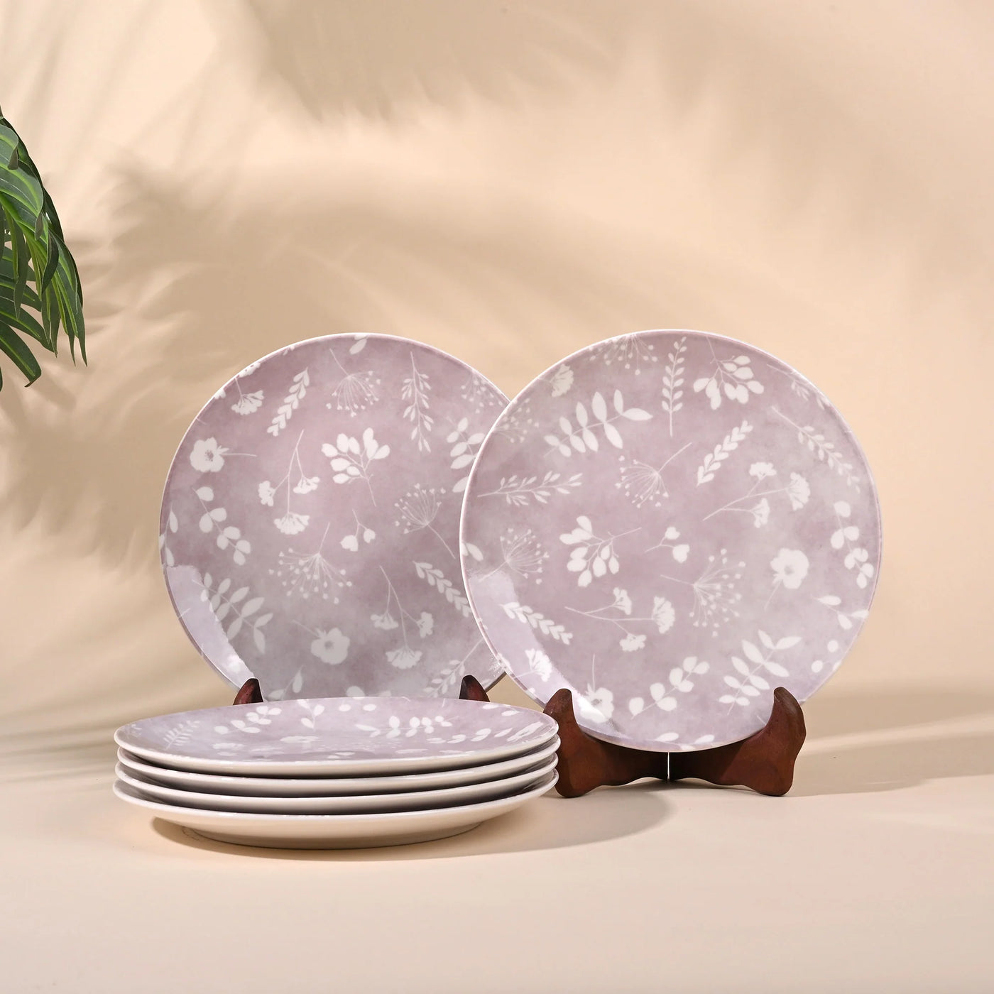 Dahlia: Porcelain Quarter Plates Set (7.8 Inches)