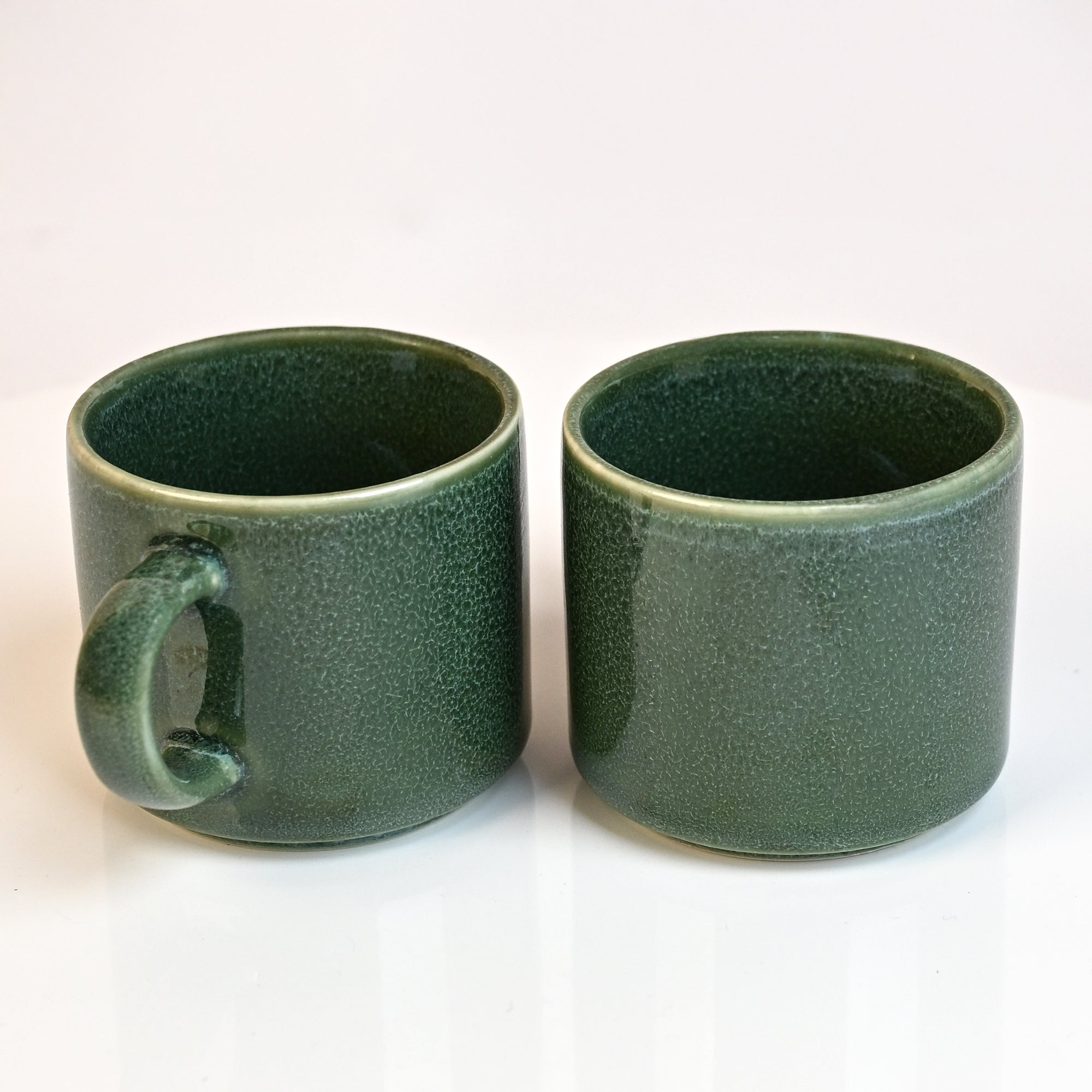 Forest Green New Bone China Tea Cups Set of 2