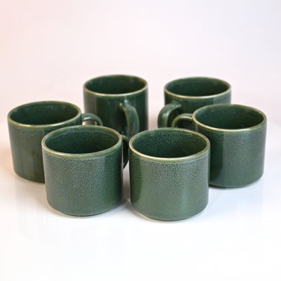 Forest Green New Bone China Tea Cups Set of 6