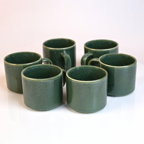 Forest Green New Bone China Tea Cups Set of 6