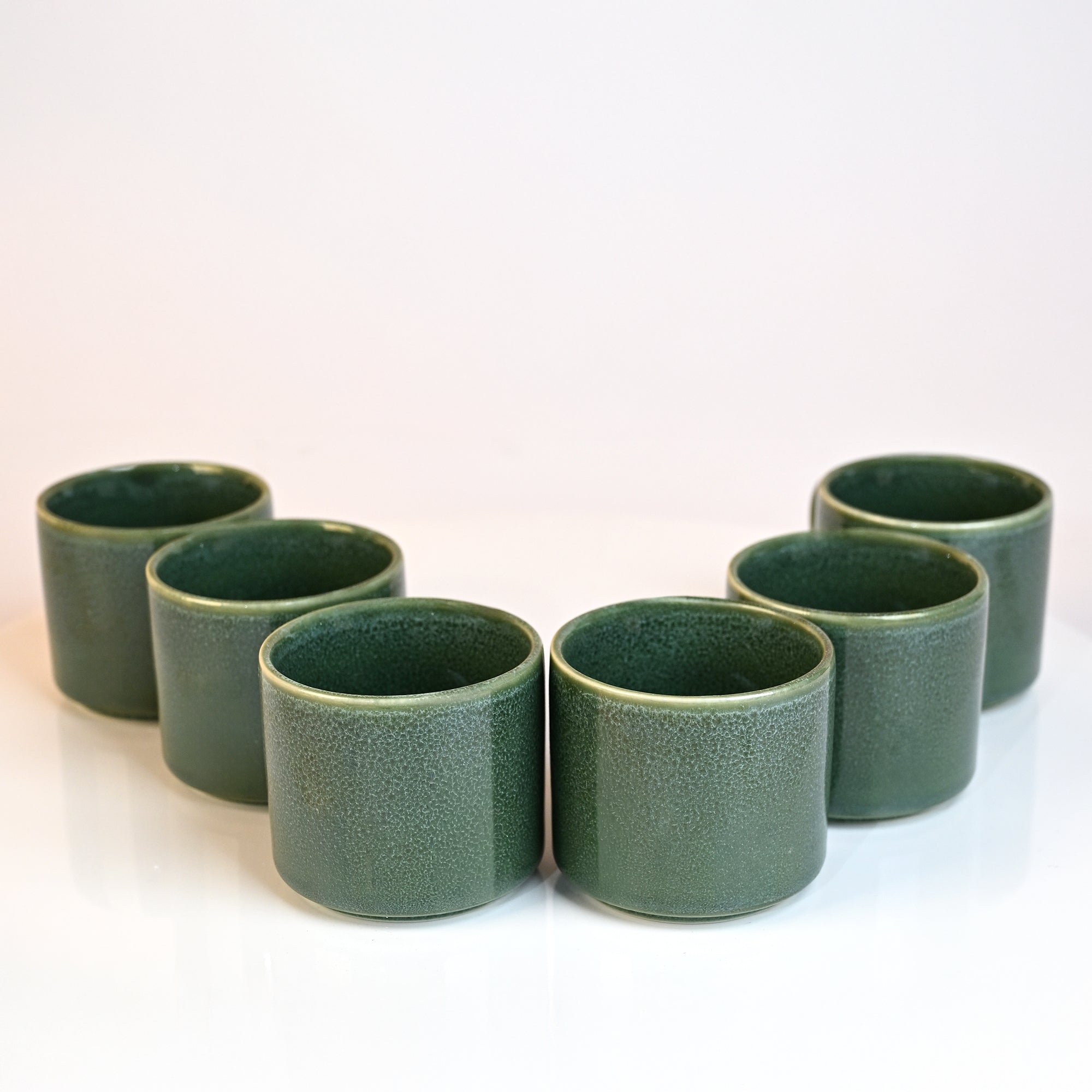 Forest Green New Bone China Tea Cups Set of 6